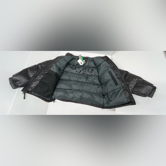 Hudson Sofeelate Recycled Insulated Zip Up Gloss Black Puffer Jacket Size Large - Picture 2 of 7